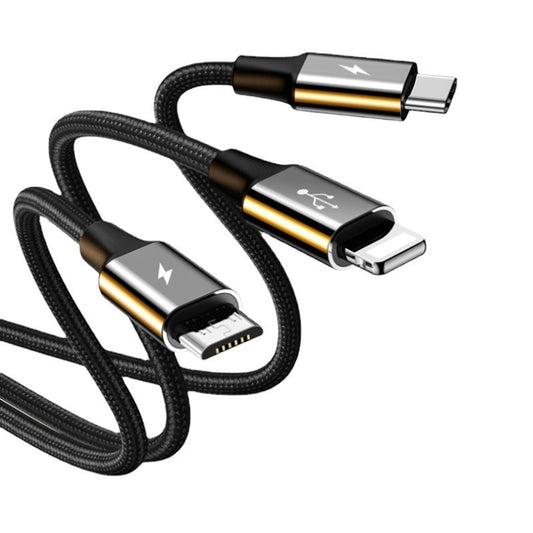 Pinsheng data cable three-in-one fast charging suitable for Apple 13iPhone11 charging cable one-to-three car lengthened